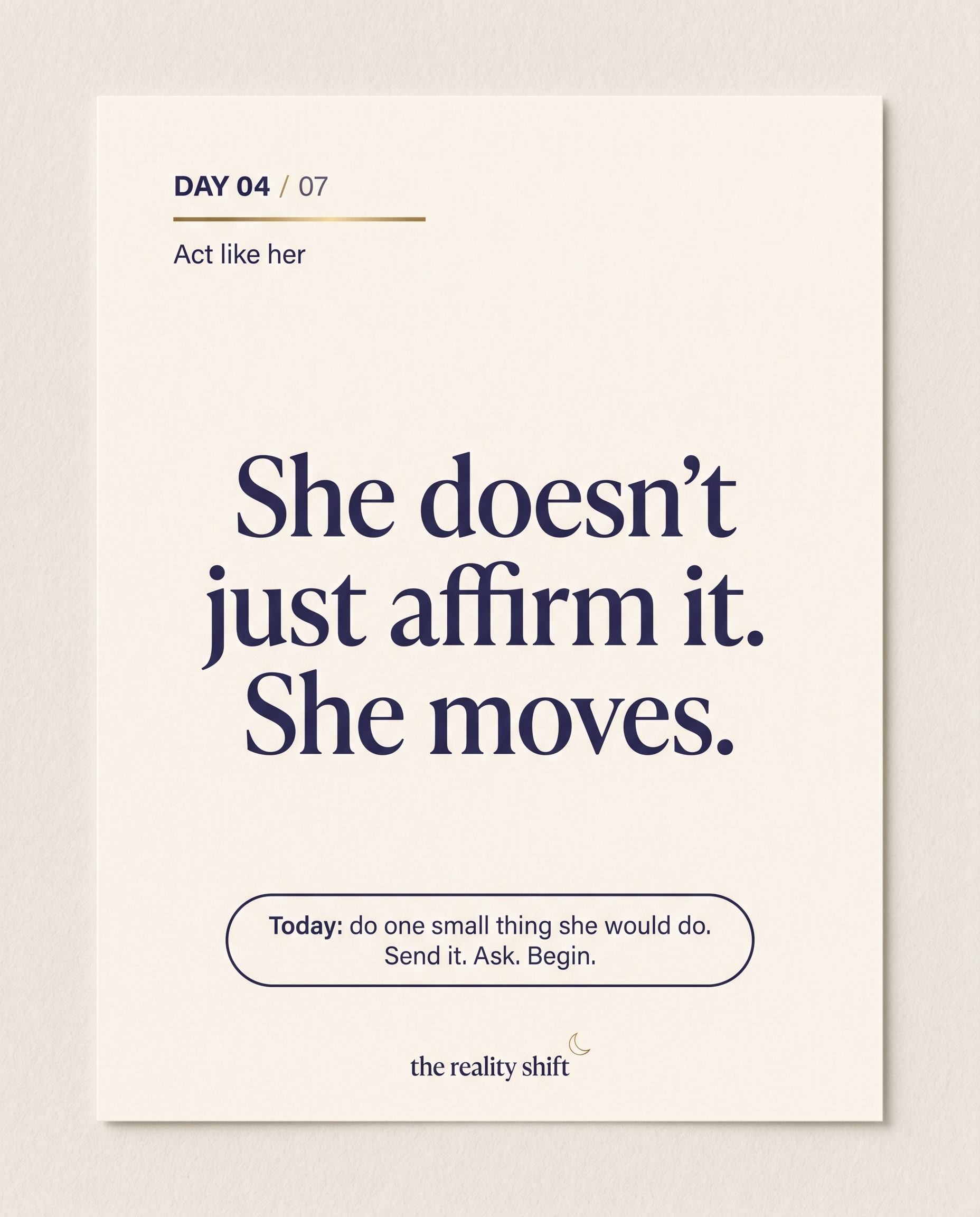 Day 4 card — Act like her
